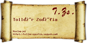 Tollár Zsófia névjegykártya